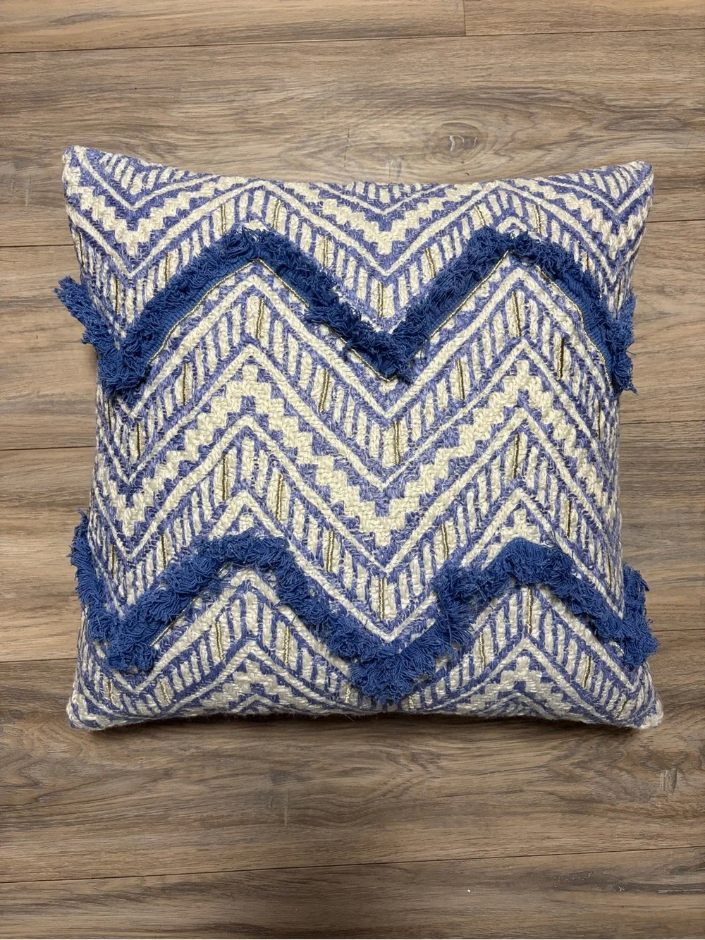 Pottery Barn 18” Chevron Decorative Pillow Wedgewood Marketing Sample NEW